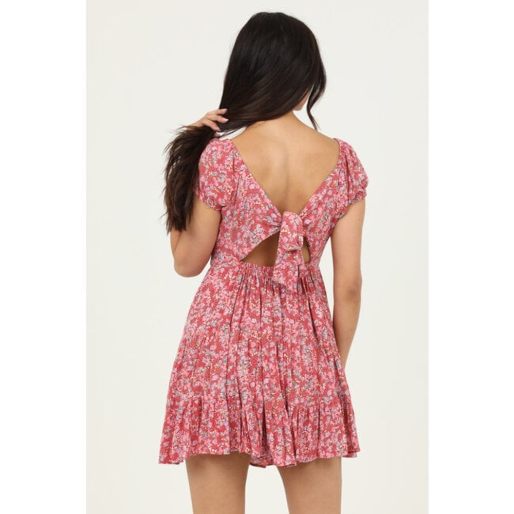 Angie Pink Floral Mini Dress